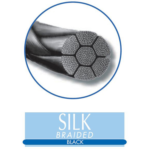 SMI SILK BRAIDED BLACK DS-19 5/0 3/8 Non-Resorb 12 kpl