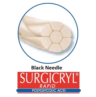 SMI Surgicryl® Rapid DS-19 4-0 3/8 75 cm 12 kpl (BLACK NEEDLE)