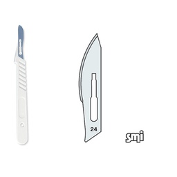 [ZBD24] Kirurgin veitset (kertakäyttö - 10 kpl) muovikahva - terä N° 24
